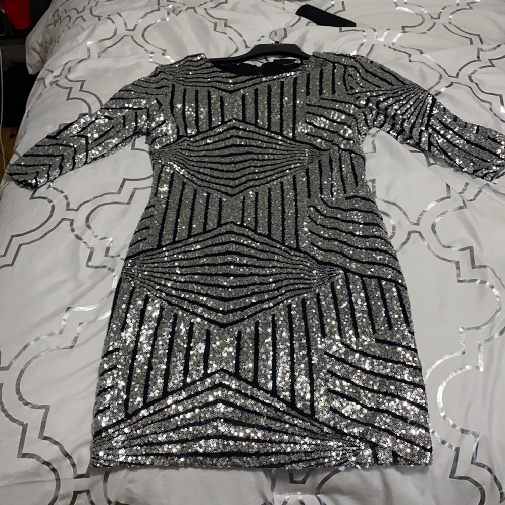 Silver/Black Dress